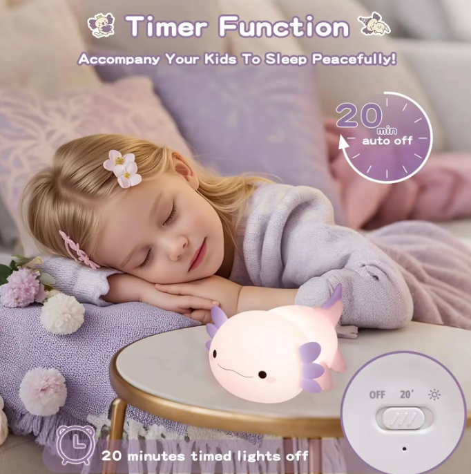 GlowPal Axolotl Nightlight - Purple Sakura Limited - GlowPal